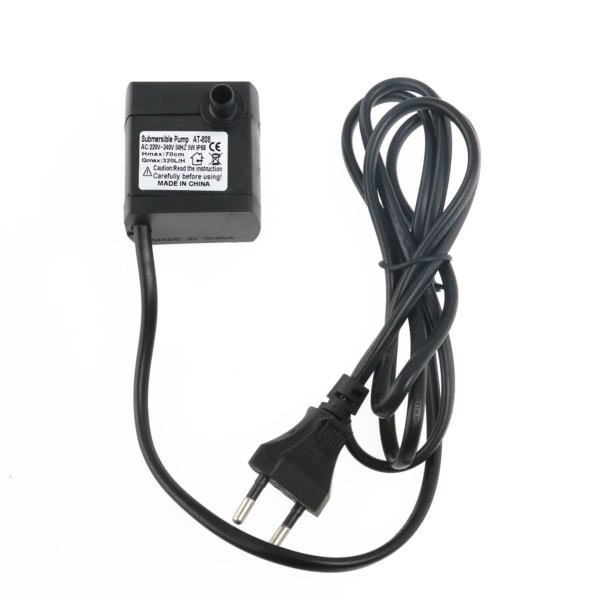 

320L H 5W Ac 220V Black Durable Submersible Water Pump for Aquarium Fish Tank Pond with Suction Cups Eu Plug Water Pump