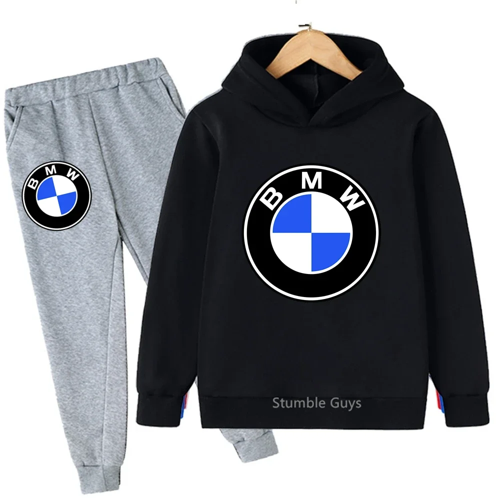 Zestaw BMW dla dzieci: bluza z kapturem, jesienno-zimowa odzież chłopięca, ciepła bluza dziewczęca, dres, styl miejski, odzież codzienna. ​