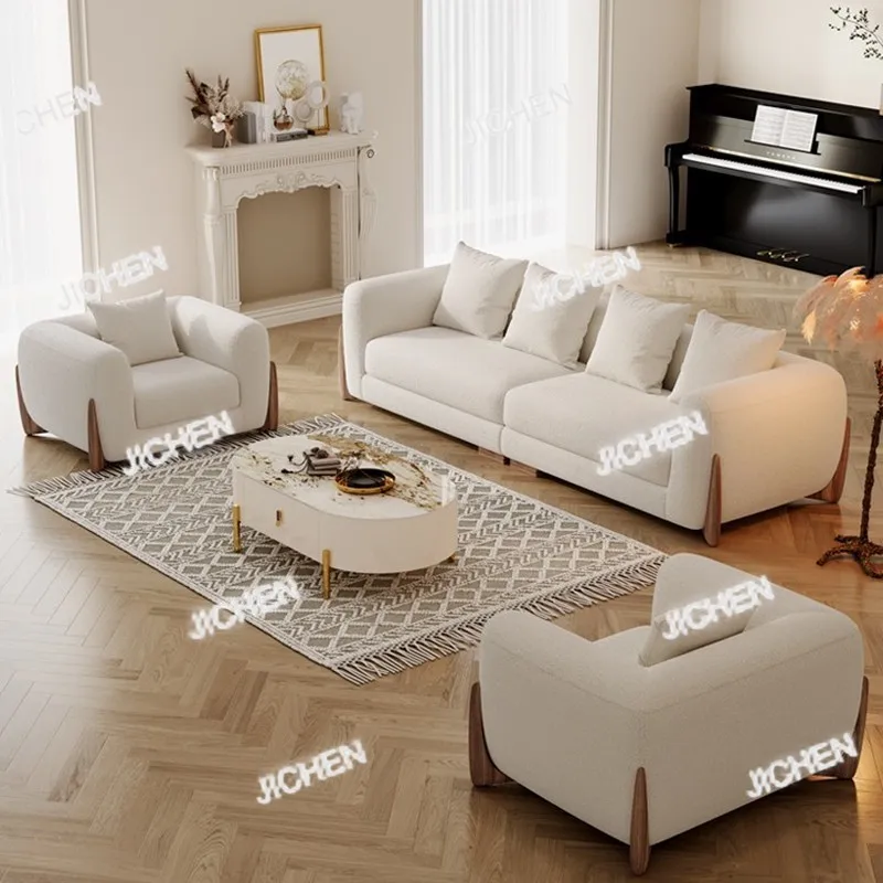 

Дизайнерский современный раскладной диван-кровать с ножками из массива дерева и обивкой из кашемира - Легкий роскошный диван-кровать