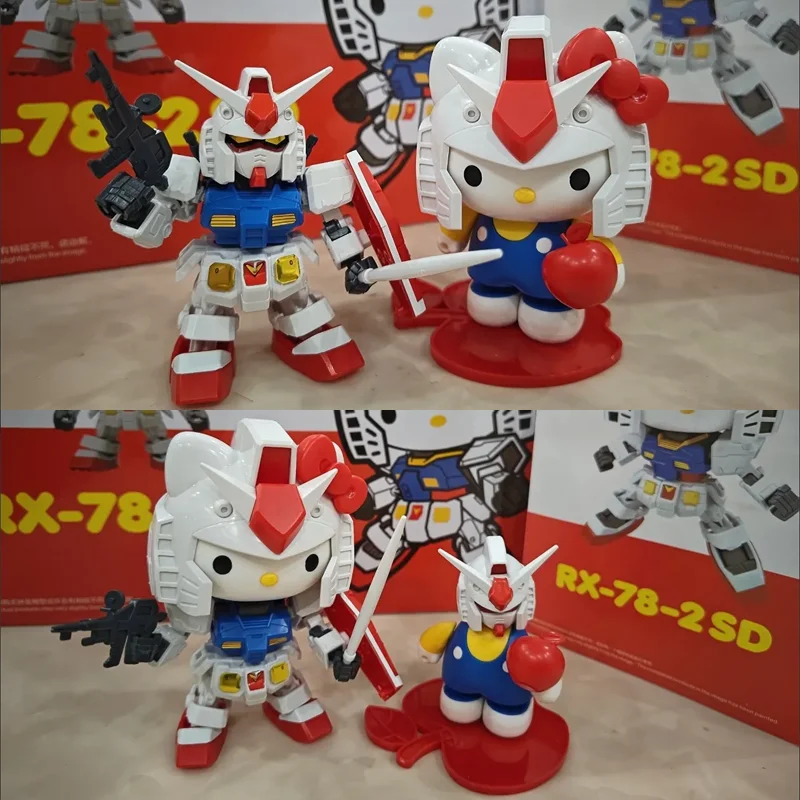 Hello Kitty Collaboration RX-78-2SDH 1/144 แมวน่ารักคอลเลกชันประกอบชุดตกแต่ง,Action Figure,ของขวัญสะสมของเล่น