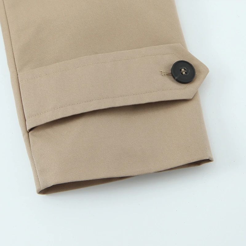 Willshela femmes mode kaki Double boutonnage court Trench veste Vintage col cranté à manches longues femme Chic dame manteau tenues