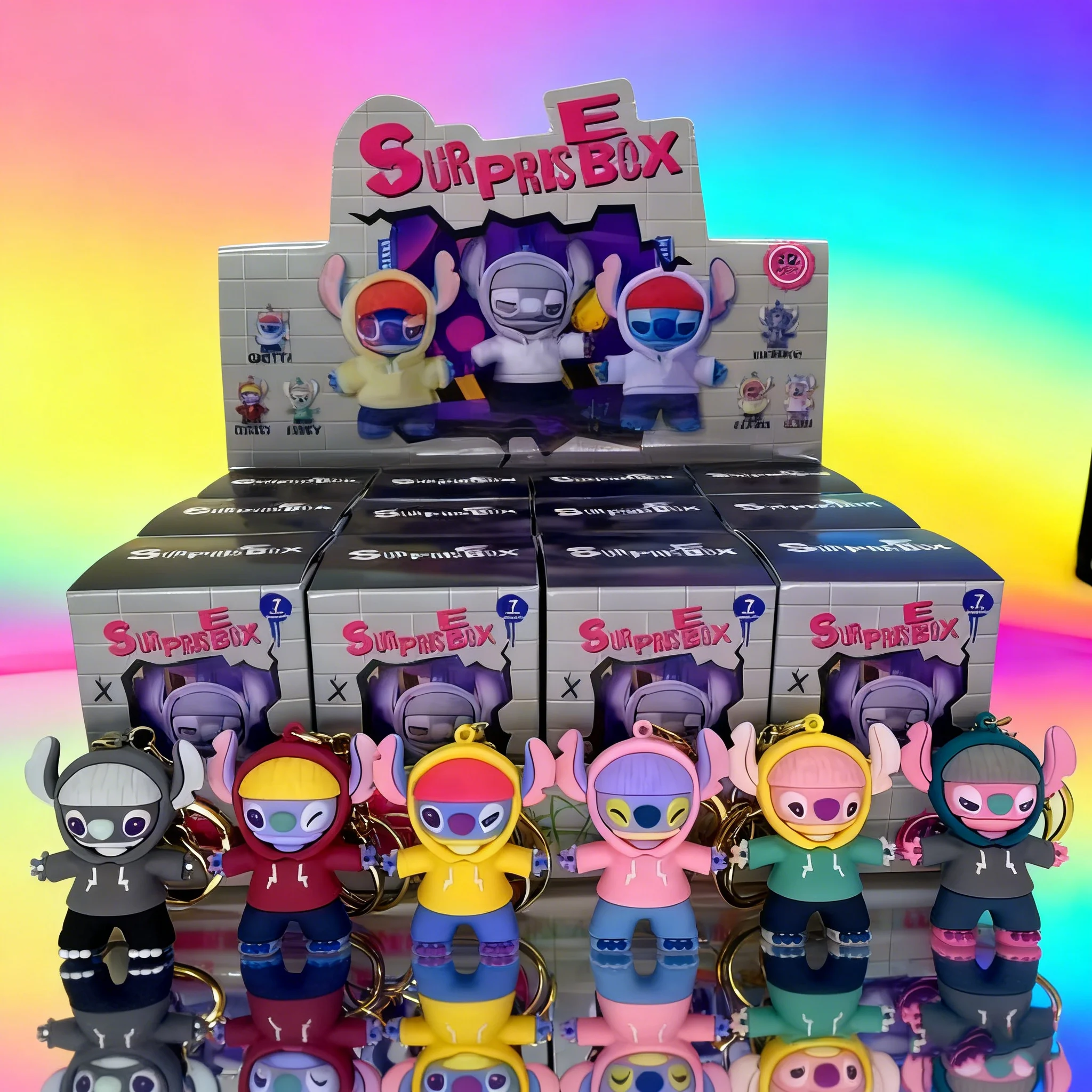 

Брелок Disney All-soft Stitch Gen Z Street Series, виниловая глухая коробка, милый шарнирный модель, подвеска, подарок на Рождество и праздник, день рождения