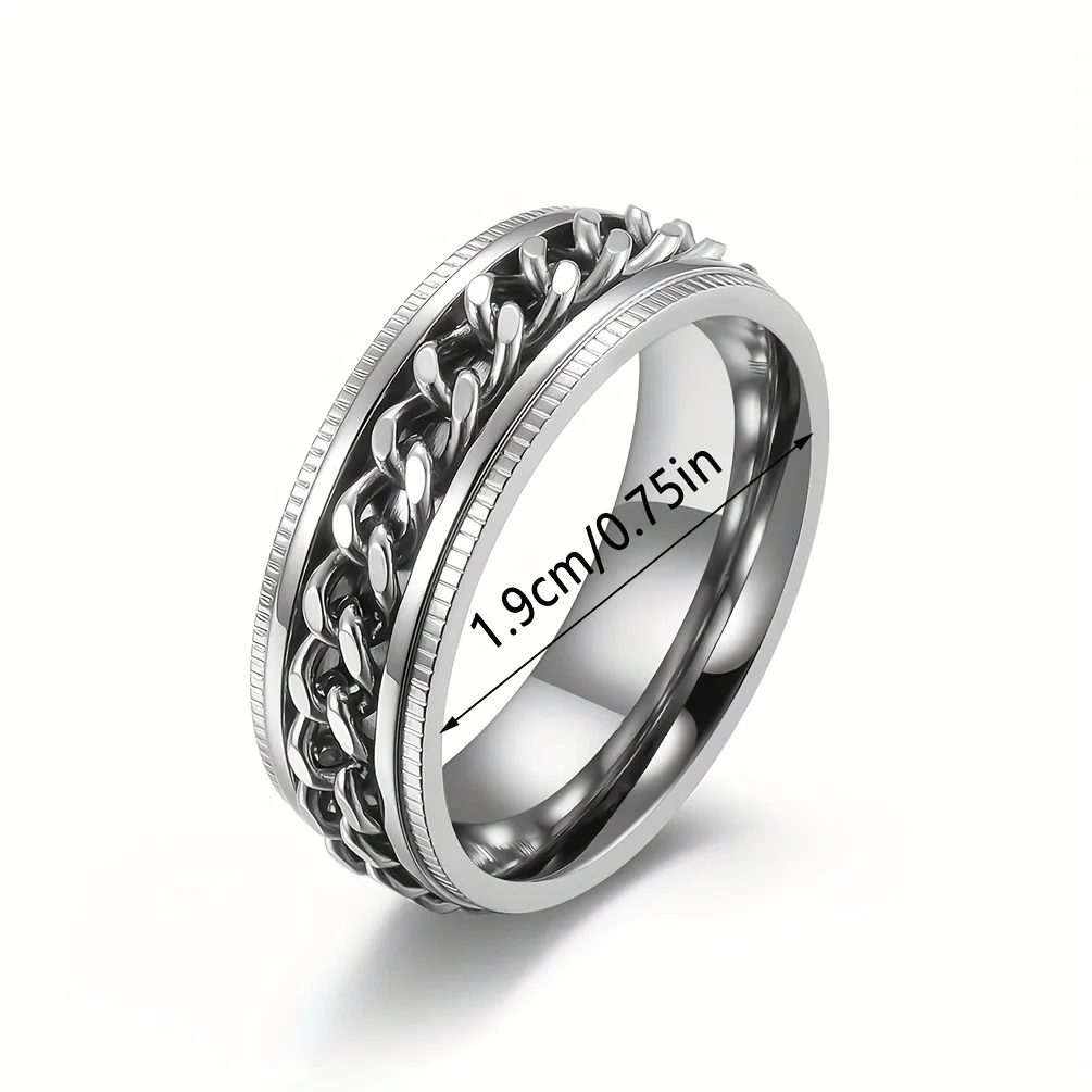 Luxurious 18K Gold Plated Stainless Steel Men's Ring – Elegant, Durable with Unique Rotatable Feature image 6