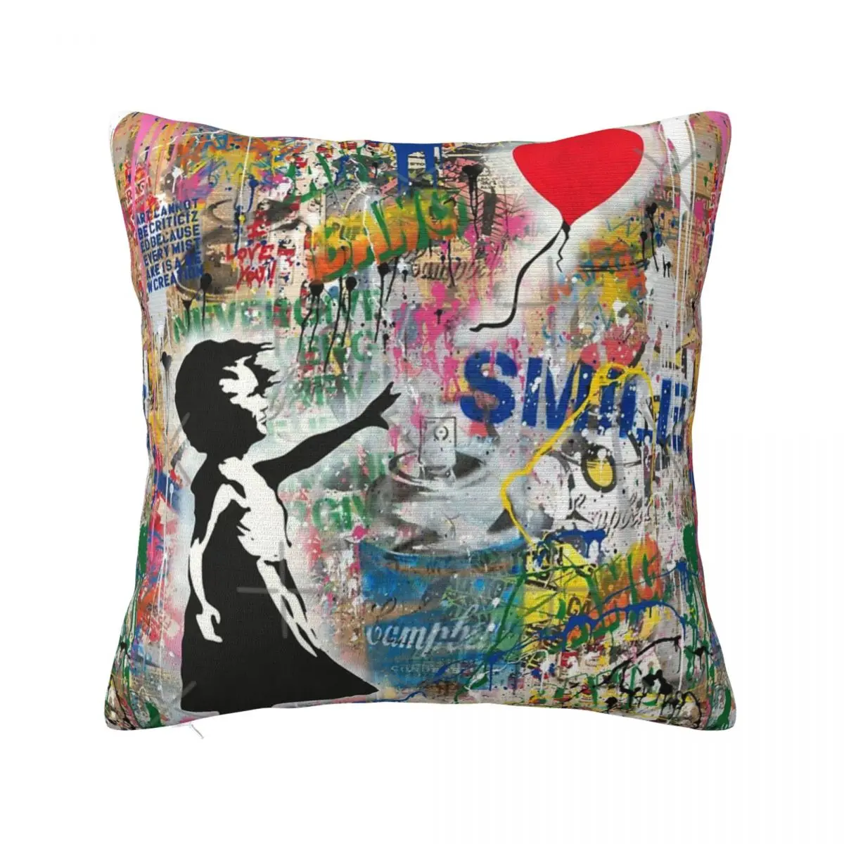 Balloon Girl Street Art Mashup Home Decor Cover For Pillow Decoration For Bedroom Pillow Case Pillow Cover