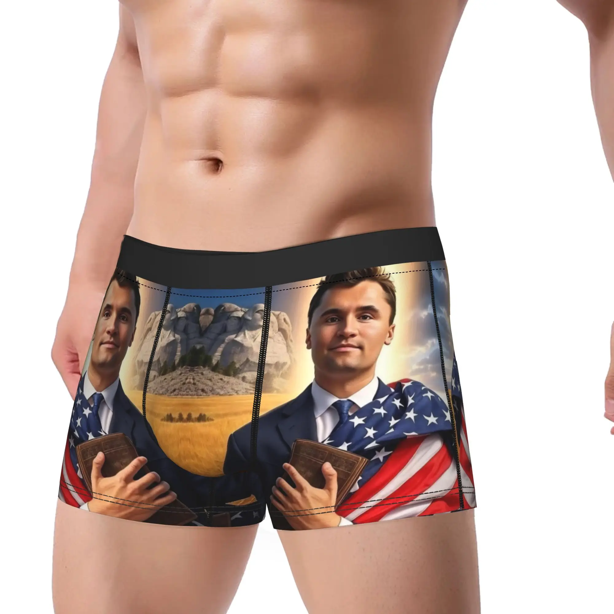 

Men's Boxer Briefs Shorts Panties Charlie Kirk RIP Soft Underwear Angelic Advocate Homme Printed M-XXL Underpants