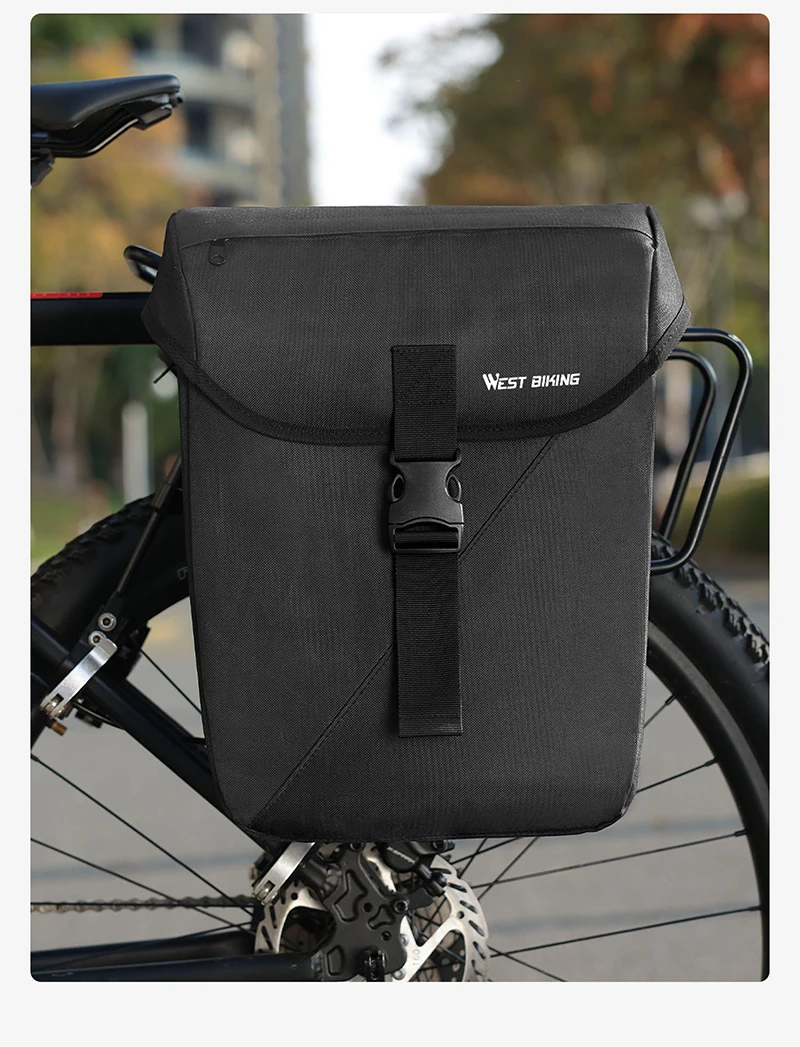WEST BIKING Doppelseitige Fahrrad-Gepäckträgertasche 32L Wasserdichte Fahrradtasche für Langstreckenfahrten MTB Gepäckträger Fahrradzubehör – Detail 14