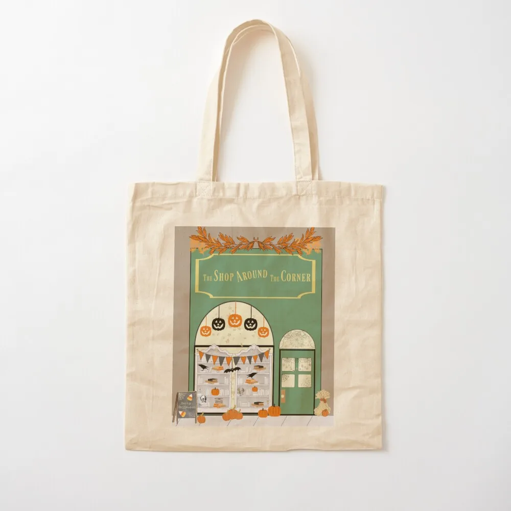 The Shop Around The Corner Halloween Tote Bag reusable shopping bags canvas bags canvas tote bags