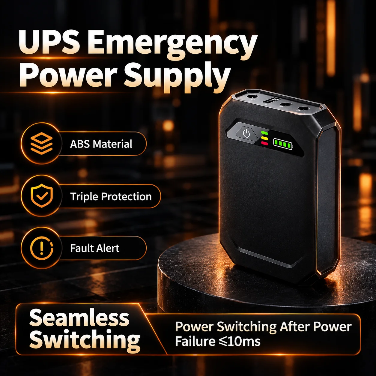 Docreate-903 10400mAh Mini DC UPS Backup Power Supply 5V 9V 12V 18650 Replaceable Battery for WiFi Router