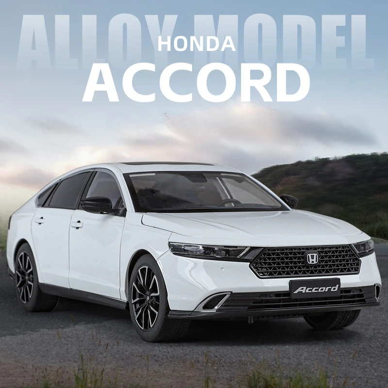 

1:18 Honda Accord, миниатюрный автомобиль из сплава, литой под давлением металлический масштаб, модель автомобиля, коллекция звуков и света, детские игрушечные машинки, подарки