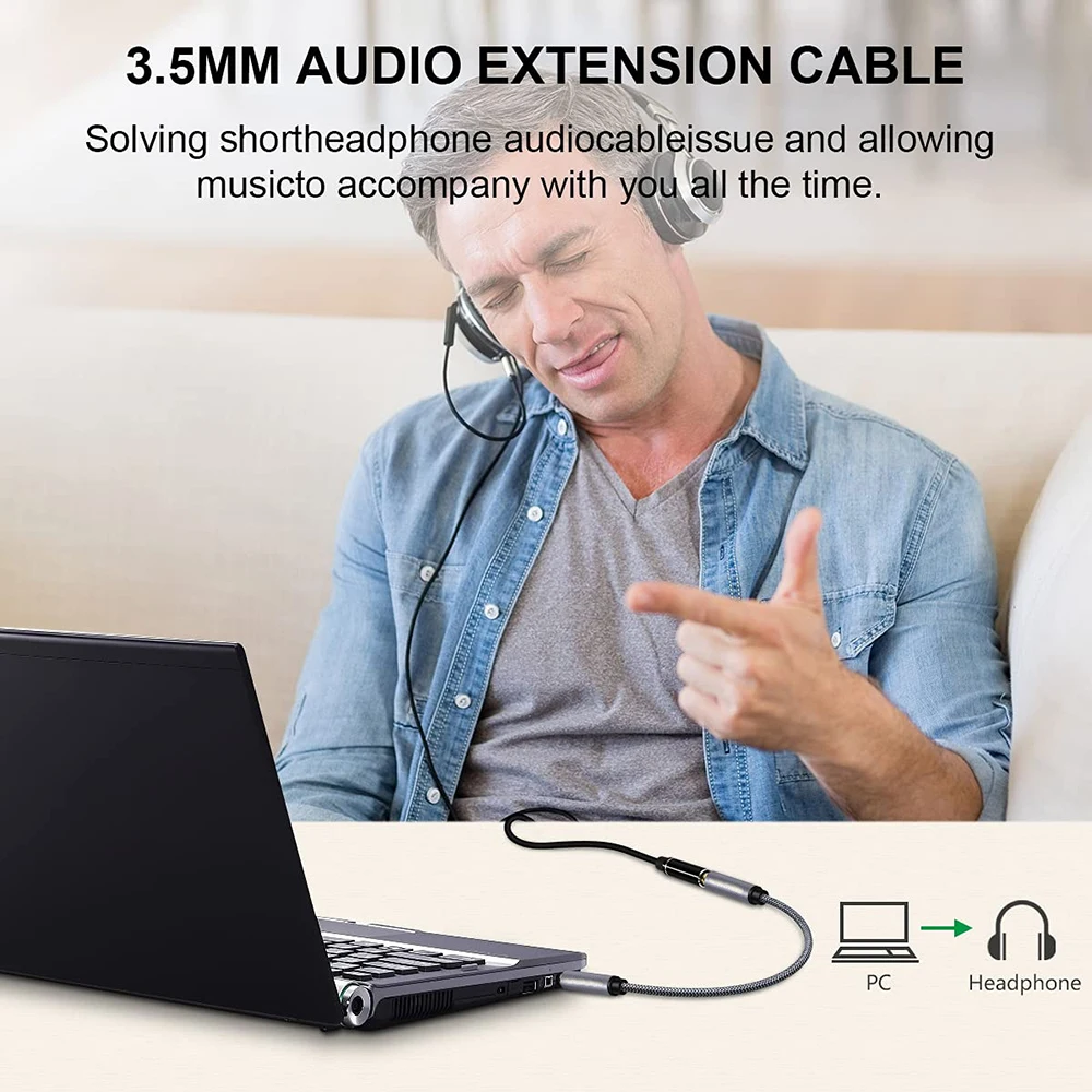 Hannord 3.5mm Audio Extension Cable 1m/1.5m/2m/3m/5m/8m/10m Jack Male to Female Headphone Cable Jack Aux Cable For iPhone Xiaomi