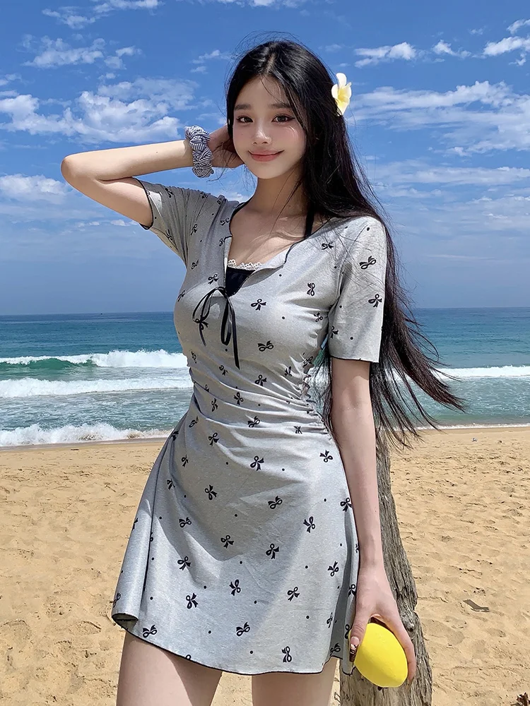 

Slimming One-Piece Swimsuit for Women Casual Faion Thermal Bath Belly Cover plus Size Comfortable Swimming Costume