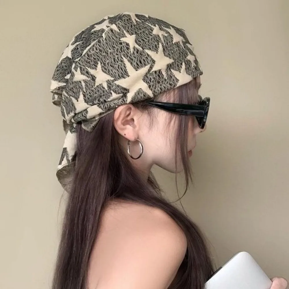 Accessori per turbante Sciarpa per capelli stella stile Wasteland Hip Hop Avvolgente morbido Y2K Sciarpa per anca Sacrf Top a tubo lavorato a maglia vintage Ragazze piccanti