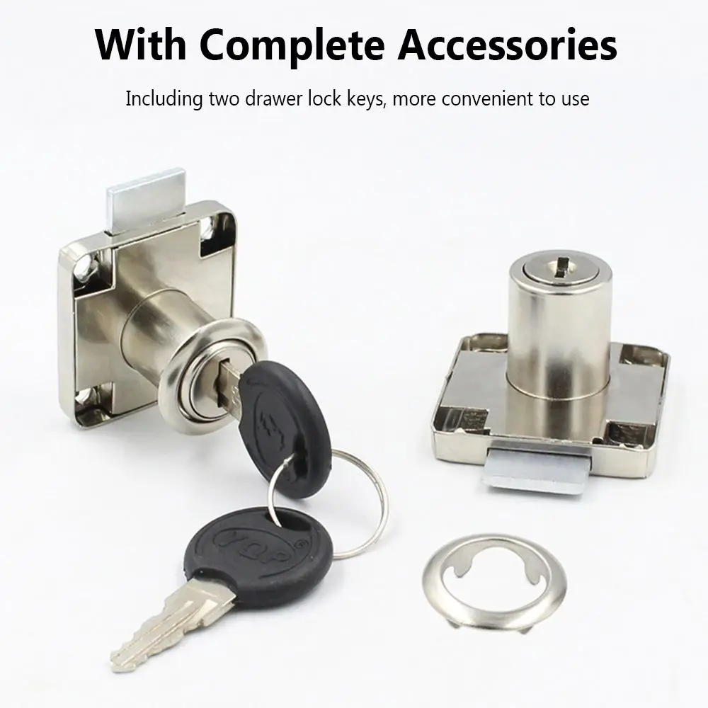 Office Desk Burglarproof Drawer Lock 2 Keys Wardrobe Cabinet Locker