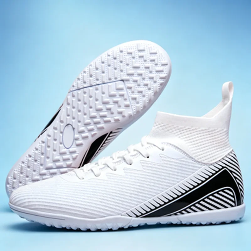 

Durable Unisex Soccer Cleats PU Woven Upper Rubber TF Studs Anti-Slip Wear-Resistant Breathable Training Footwear