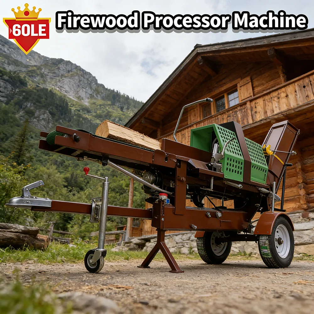 Robust 20 Ton Diesel Log Splitter High Performance Timber Cutting Equipment For Hardwood Oak Pine Processing Farm Supply
