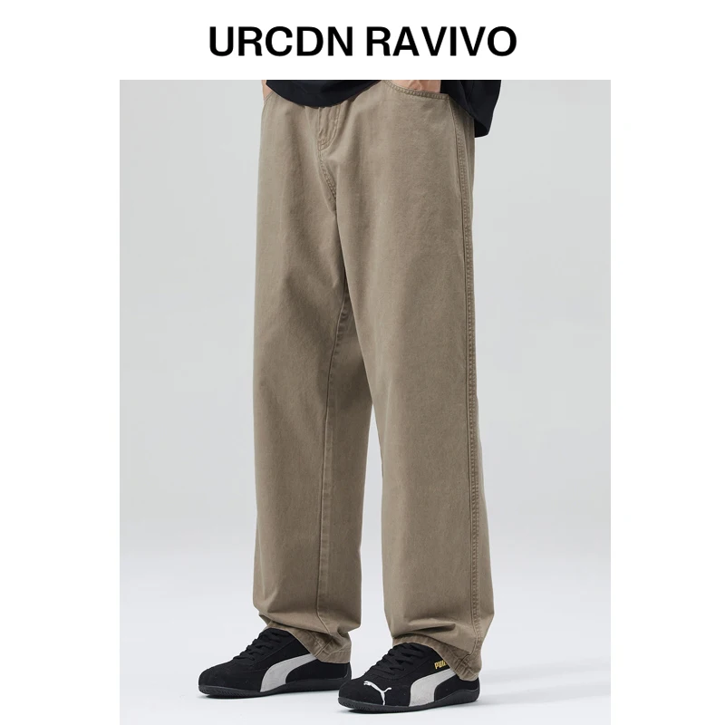 

Мужские повседневные брюки GEM DENG2025 в американском ретро-стиле из хлопка, износостойкие, свободного прямого кроя, длинные, для весеннего сезона