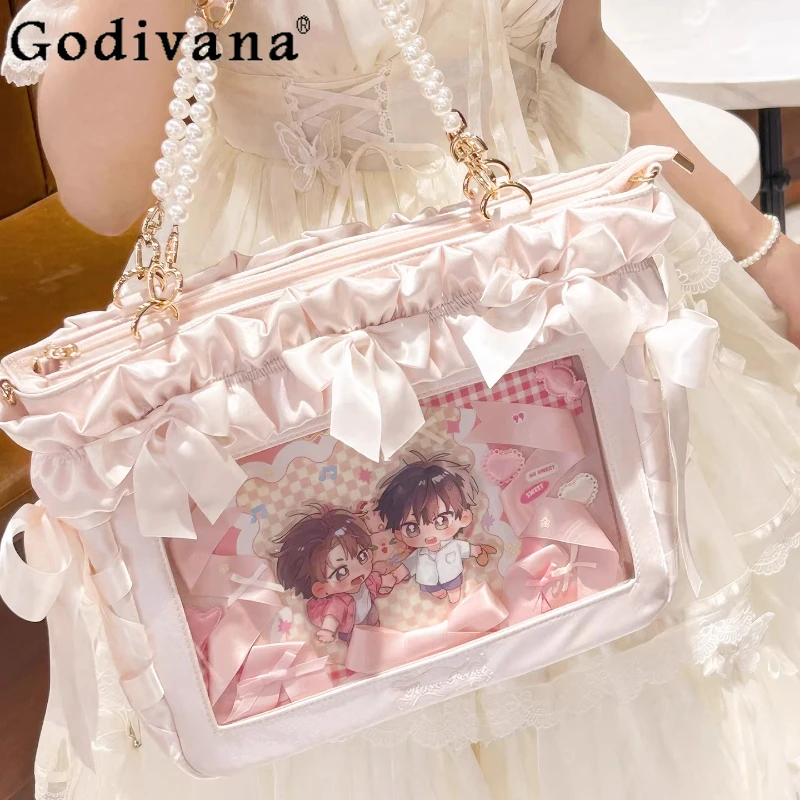 

Original Mine Lolita Itabag Girls Sweet Bow Large Capacity Handbag Women Fashion Versatile Casual Crossbody Bag Shoulder Bag