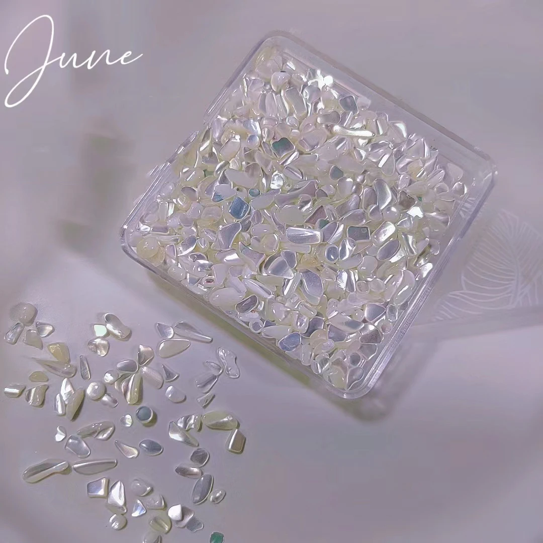 Irregular Colorful Shell Slice Mix Sizes 3D Aurora Abalone Seashell Fragment Sparkling Natural Shell Flakes & Stones Nail Decor*