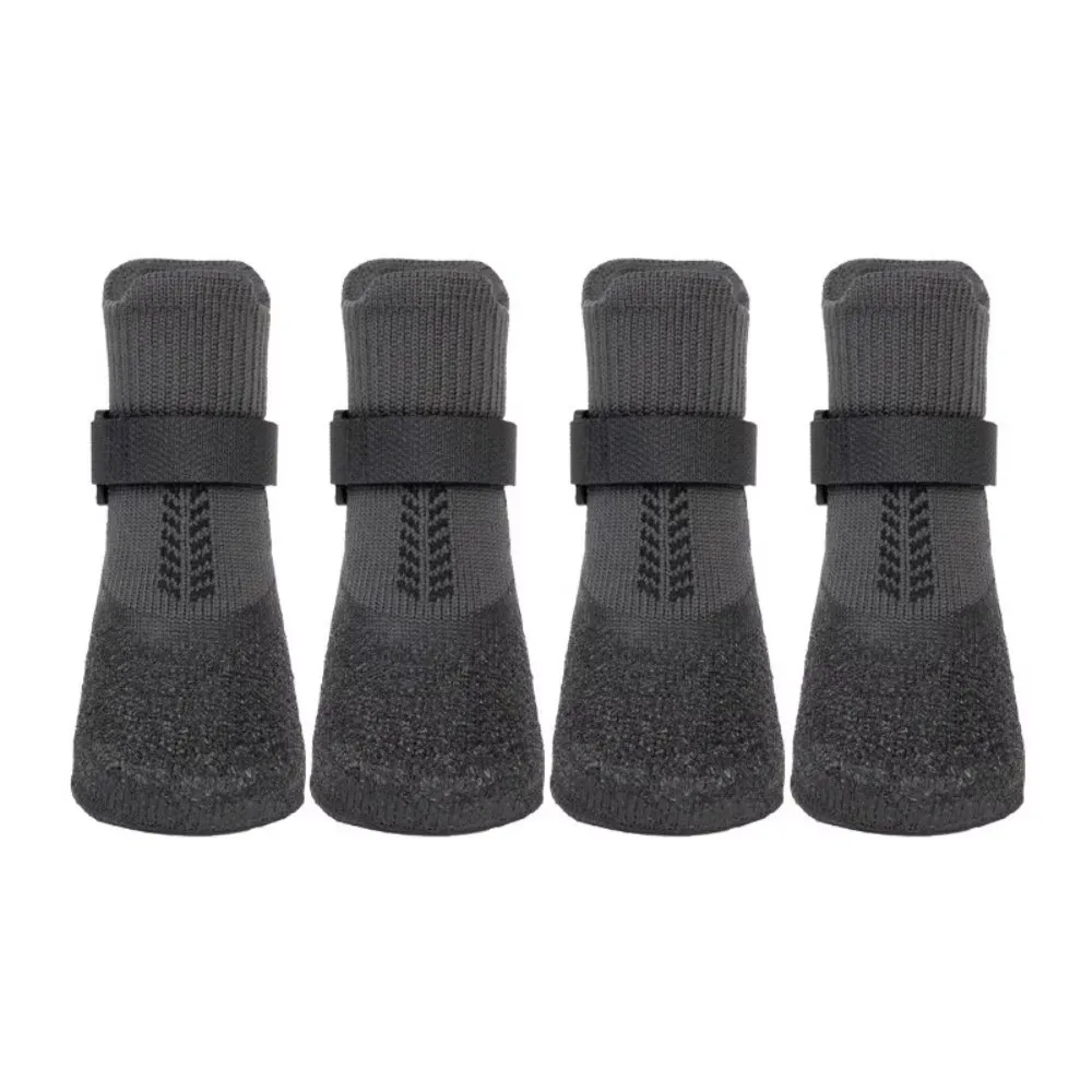 4Pcs Cute Anti-Slip Dog Socks Breathable Waterproof Dog Boots Anti-dirty with Rubber Sole Pet Paw Protector