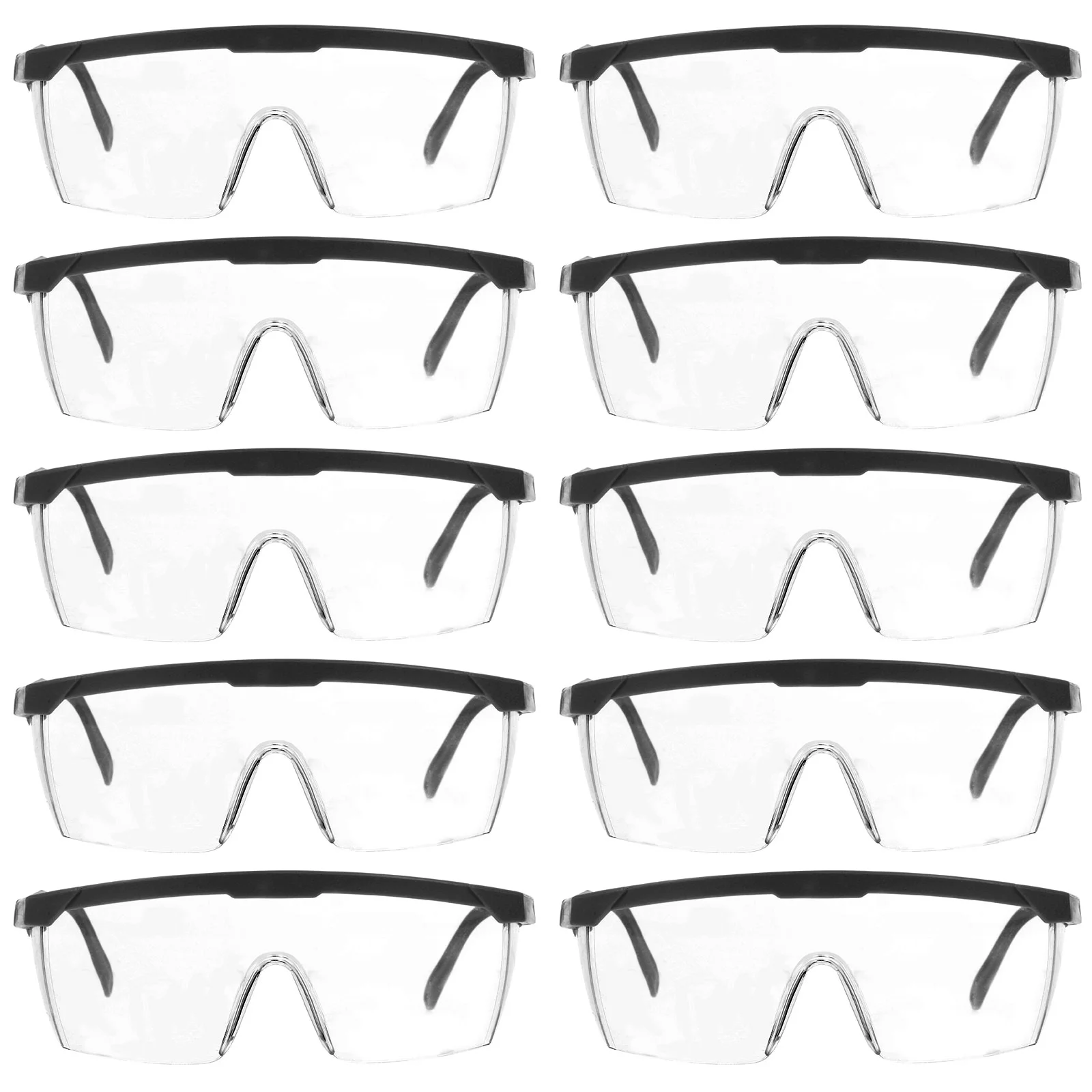 12pcs Eye Protective Glasses Practical Riding Eyewear Dust Wind Proof Goggles for Outdoor Outside (Yellow Frame and White Lens)