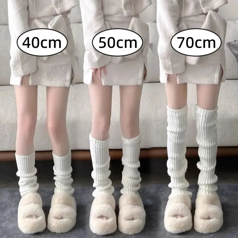 40-70cm Knitted Lolita Leg Warmers Women's Long Socks Autumn Winter Wool Foot Cover Arm Warmer Y2K Crochet Heap Socks Boot Cuffs