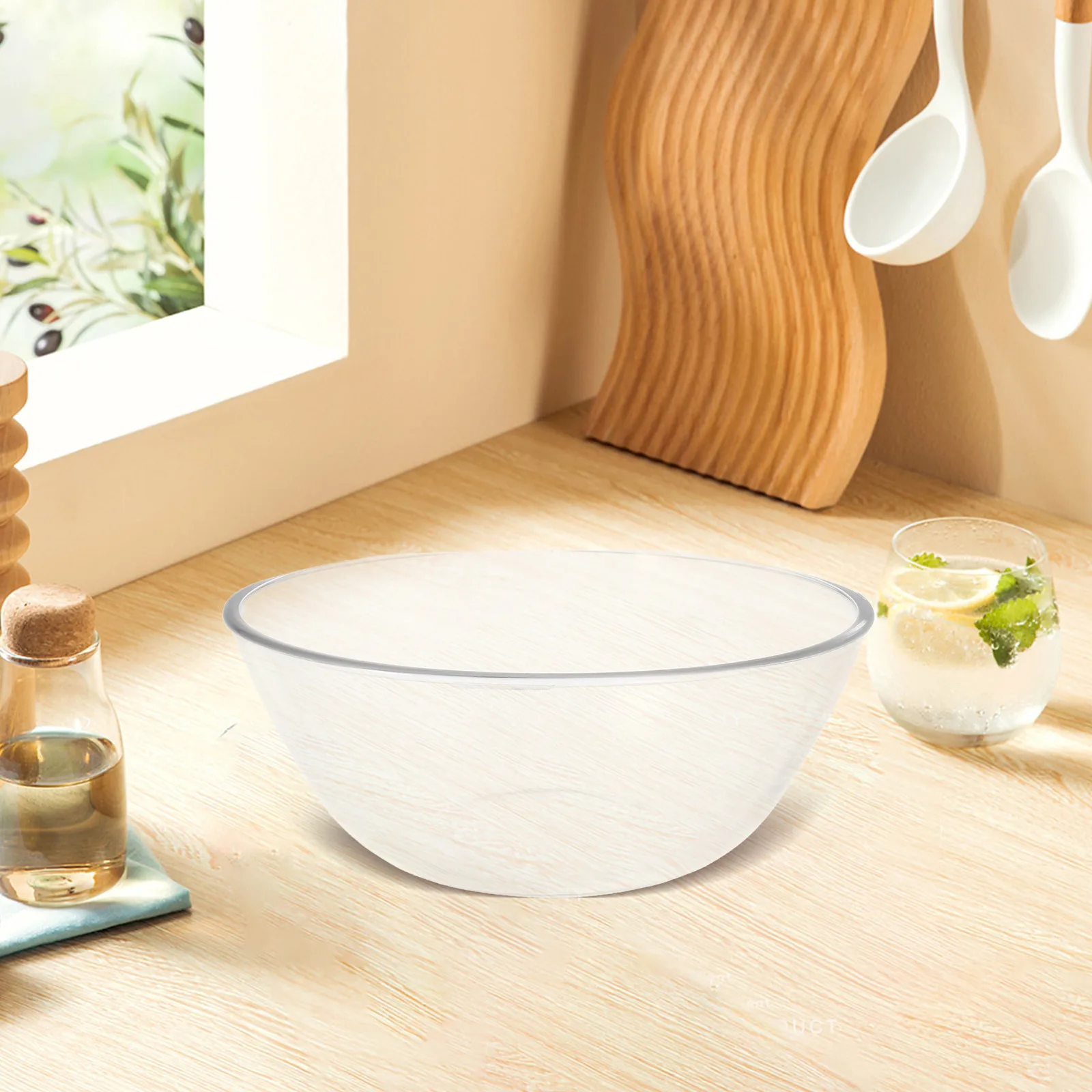 

Clear Glass Mixing Bowls Multi-Purpose Kitchen Salad Prep Containers Heavy Glass Cooking Bowls Decorative Stylish