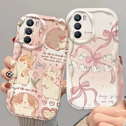 Butterfly Pink Rabbit Cute For Xiaomi Mi 14 12 12T 11 Lite Poco M6 X6 X5 X4 X3 M3 F4 Pro GT NFC 5G Wave Oil Soft Phone Case