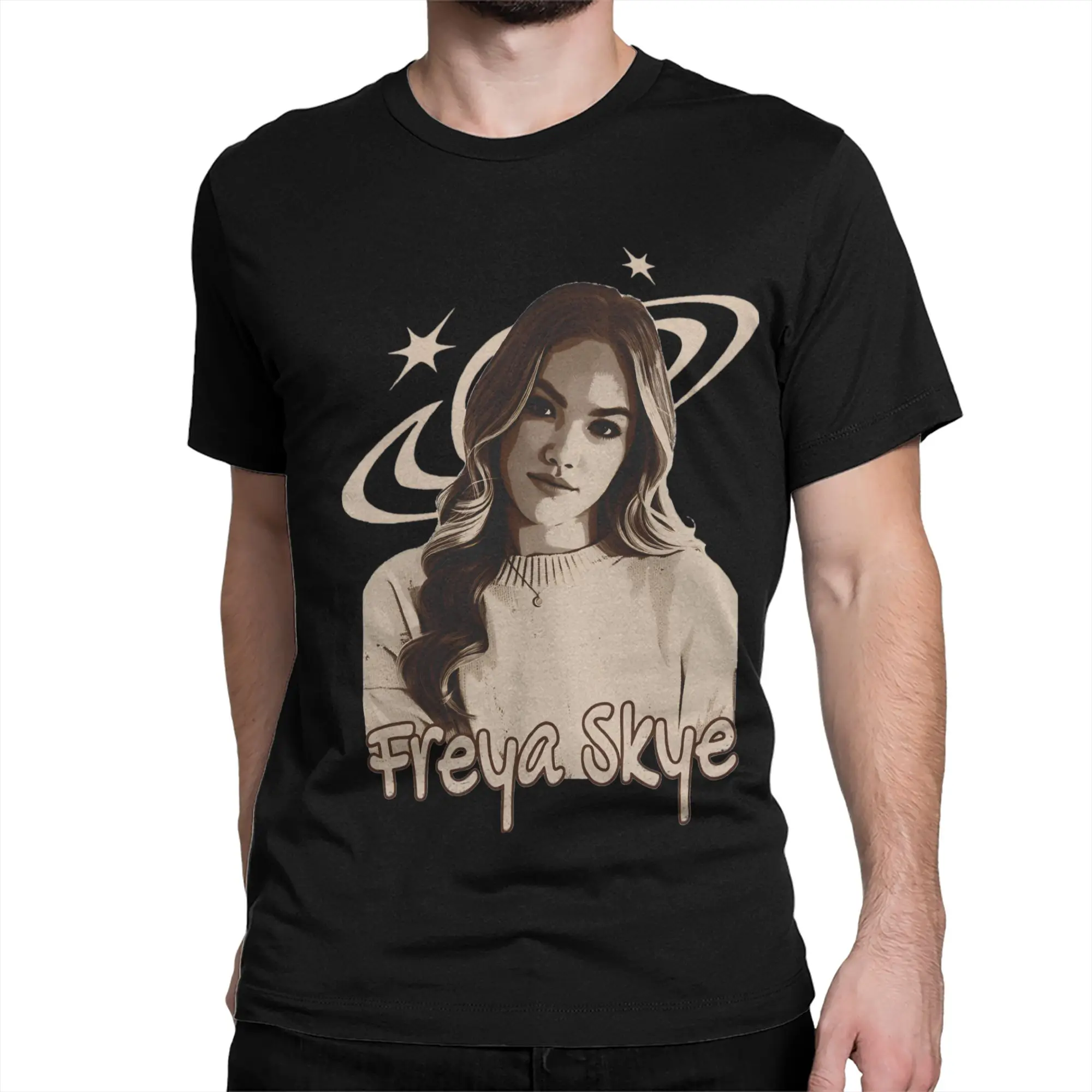 Freya Skyes  Men T Shirt  Casual Tee Shirt Short Sleeve Round Neck T-Shirts Pure Cotton Gift Clothing