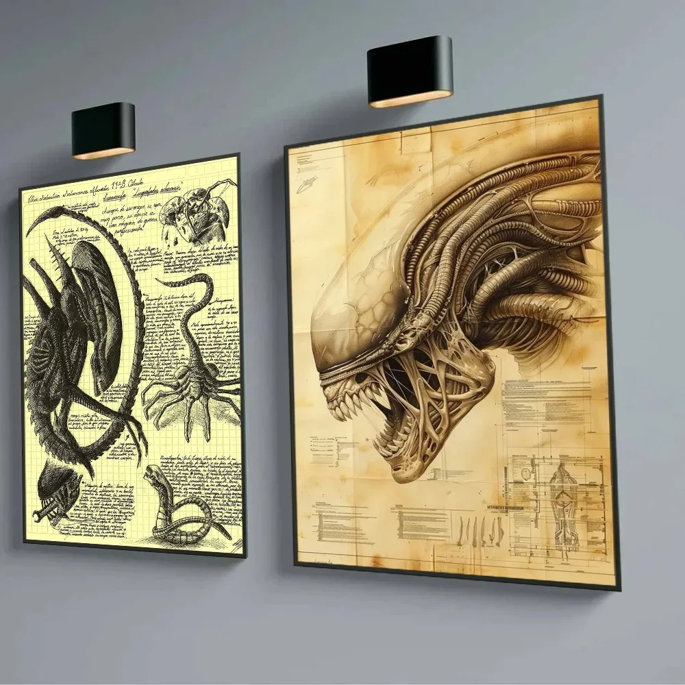 Nordic Modern Alien Movie Poster Print - Living Room Home Decor Gift Perfect Design Introduction Wall Art for Film Lovers