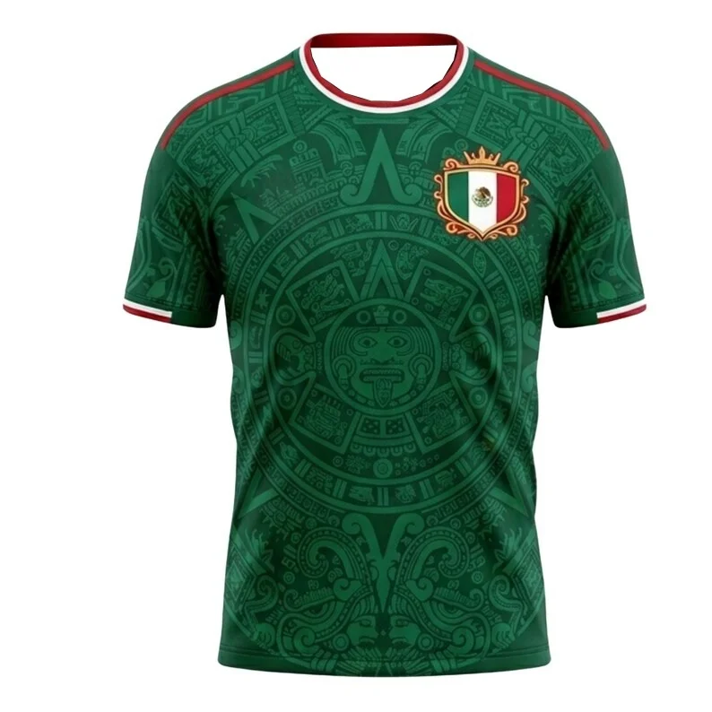2026 Fast Drying Mexico Totem Flag Theme Football Shirt Culture Shirt Fans Sports Leisure Training Men