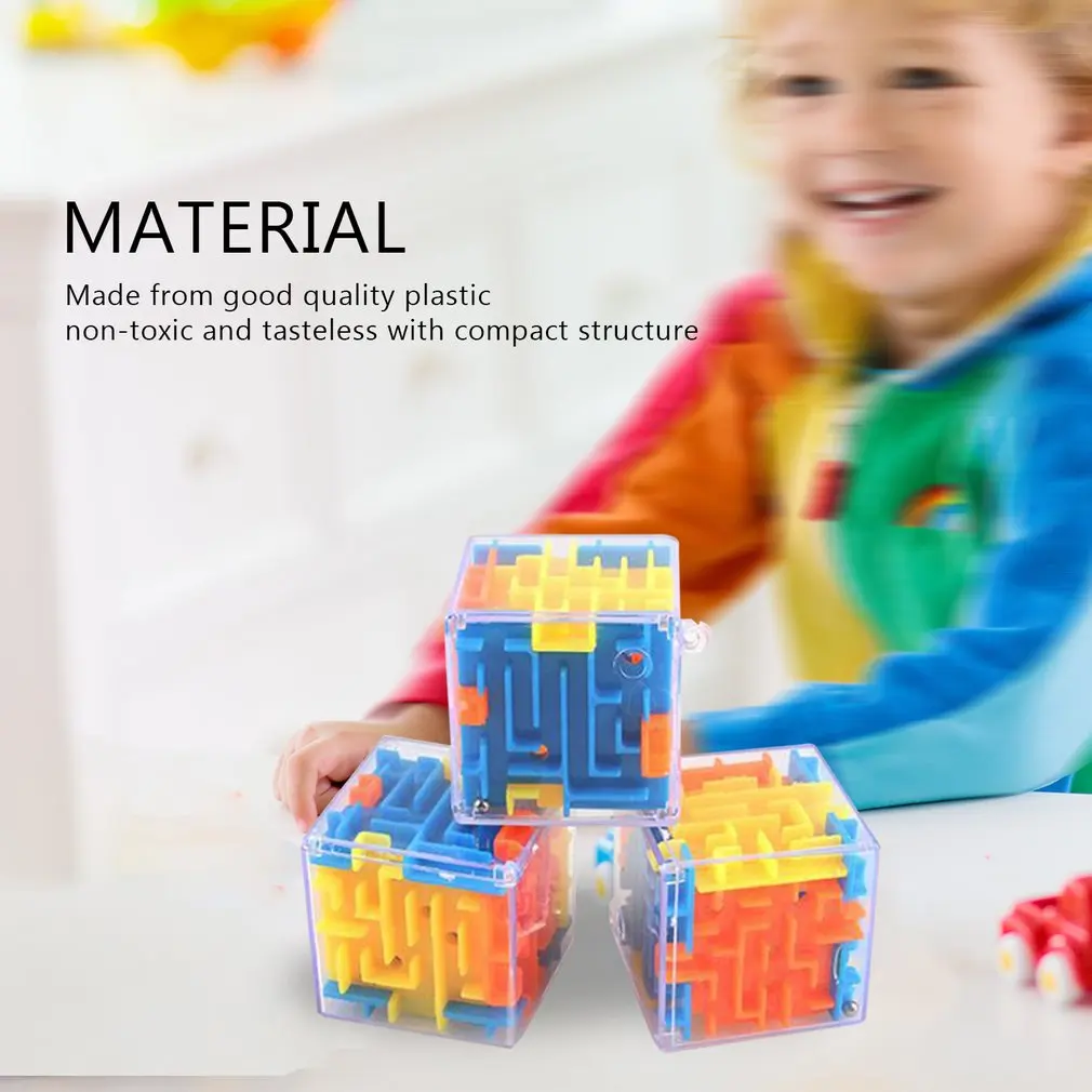 Hot Three-dimensional Labyrinth Cube Puzzle Maze Toy Universal 3D Cube Rolling Ball Game Maze Toys for Children Educational