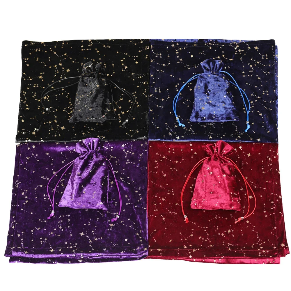 69 * 69cm Velvet Board Game Decoration Tablecloth Tarot Tablecloth with Card Bag Board Game Cloth Mat Costume Props