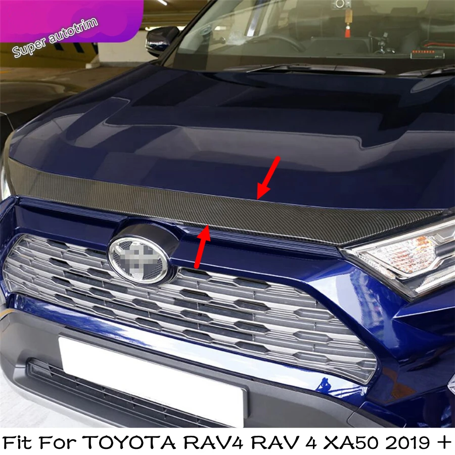 

Front Hood Bonnet Engine Grille Grill Panel Strip Decoration Cover Trim For TOYOTA RAV4 RAV 4 XA50 2019 -2024 Chrome Accessories