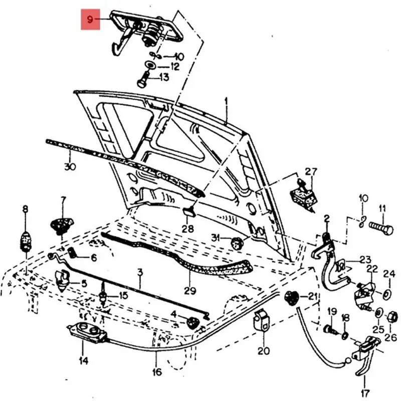 For VW Jetta Golf SEAT Toledo Compatible Spring-Loaded Hood Latch Cover- Part Numbers 191823507 191823509