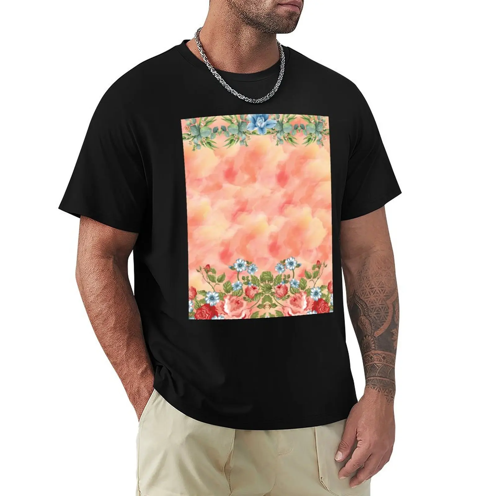 

Flowers Soft Pastel T-Shirt Classic Basic Casual T-Shirt