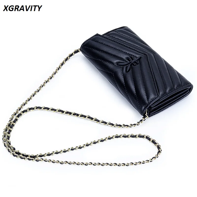 High Grade Real Leather Fashion Ladies Bag Chain Designer Shoulder Bag Leisure Women Clutches Bag Sheepskin Genuine Leather Bags