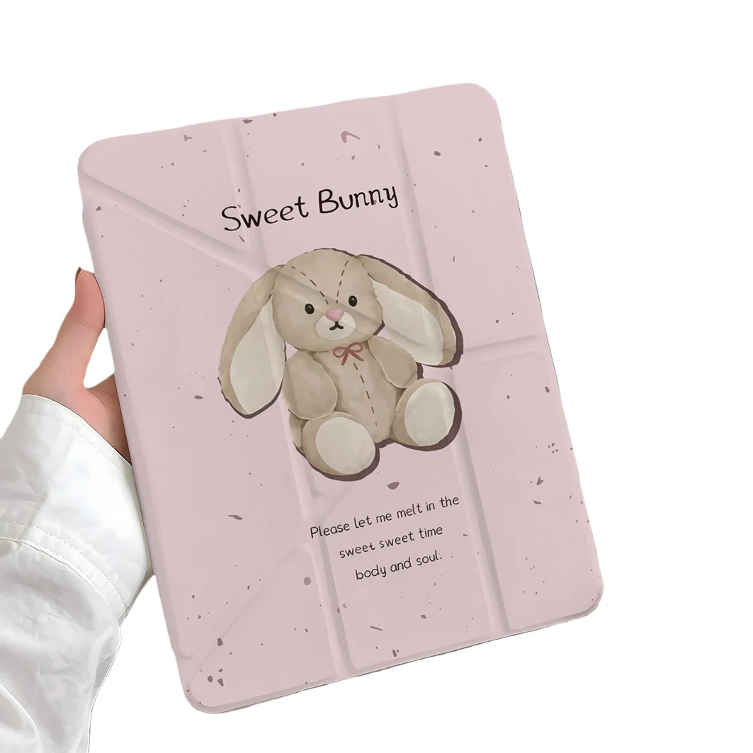 

Чехол для планшета Sweet Bunny Pen Slot для Mini 7 6 iPad Pro 2024 2022 2021 2020 2019 2018 2017 11 10 9 8 7 6 5 Air7 6 5 4 3 2 1 Cover