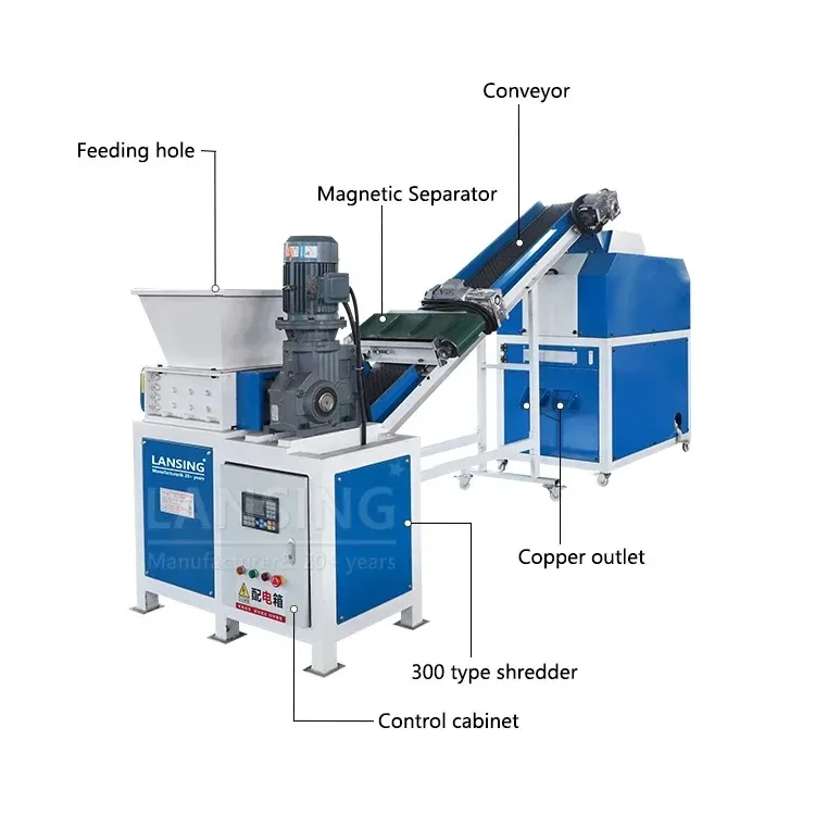 LX-300A Copper Cable Recycling Machine 180kg/h Granulating Separating Wire Crushing Line for E-commerce SEO