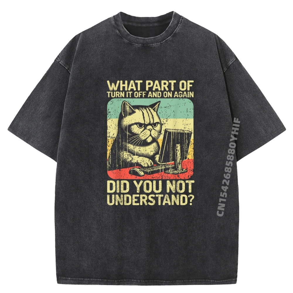 

Tech Engineer I Turn Off Топы и футболки Футболки с принтом Мужская стираная одежда в стиле ретро Футболки с графикой со скидкой