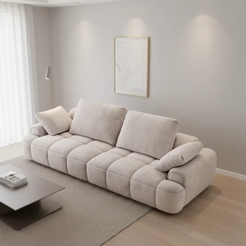 Apartment Living Room Sponge Filled Two Seat Velvet Fabric Plastic Square Sectional Modern 2 Seater Sofa 2 Seating Free