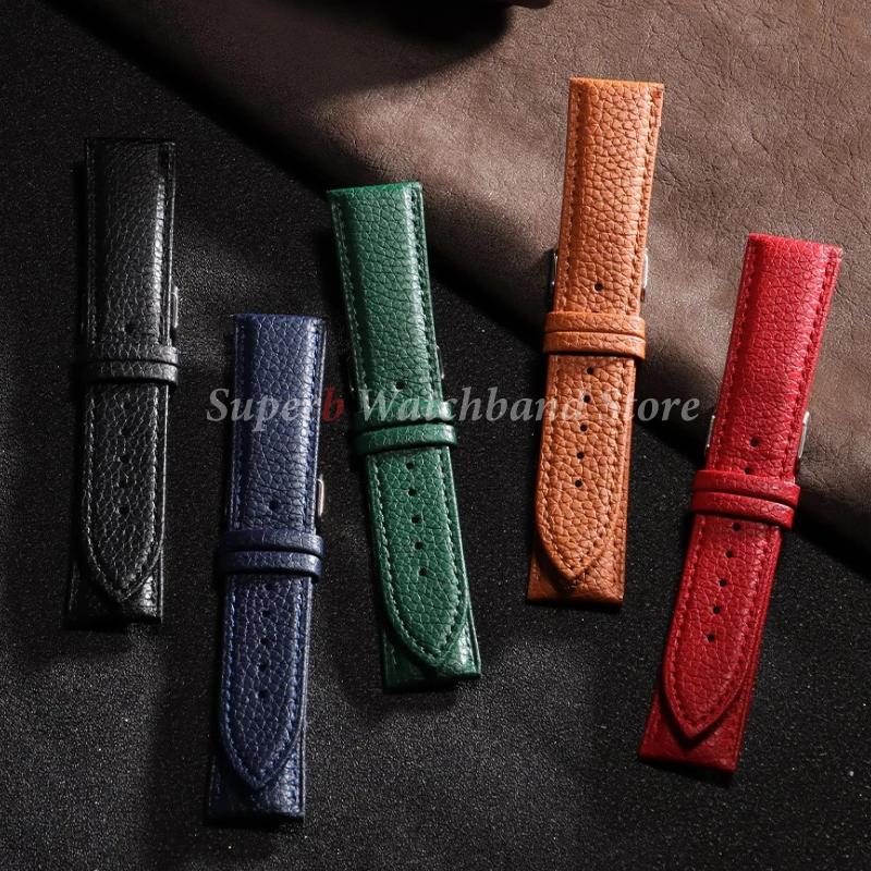 الجلود حزام (استيك) ساعة 10/12/14/16/18/20/22 مللي متر الليتشي نمط تصميم حزام لهواوي GT5/4/3 رجل امرأة حزام الساعات اكسسوارات