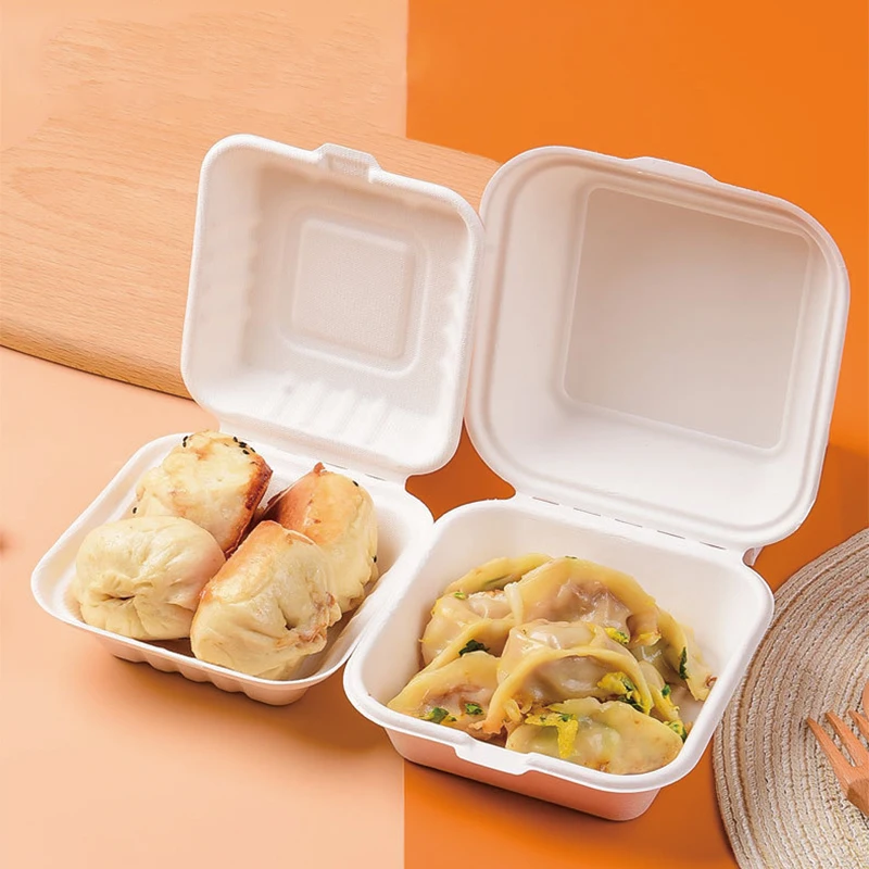 10pcs disposable lunch box cake box food storage containers puff tray biodegradable microwaveable burger bento box Kitchenware