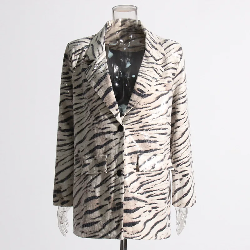 Fatos de blazer com estampa leopardo feminino, vestido de baile, streetwear, tapete vermelho, jaquetas fashion, roupas feitas