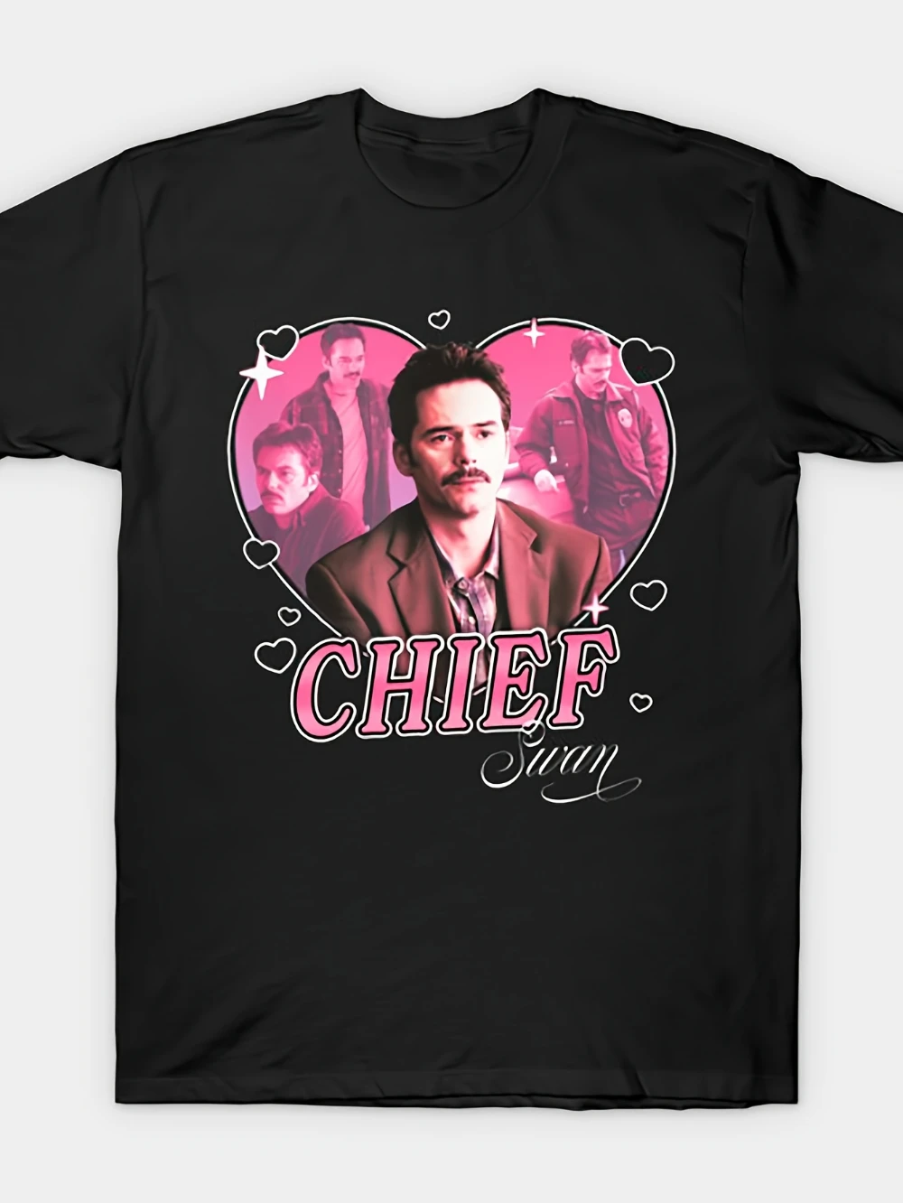 Chief Charlie Swan Hearts Twilight Dad Crushie Graphic T-Shirt The Sizing Is Standard Graphic Short Sleeve