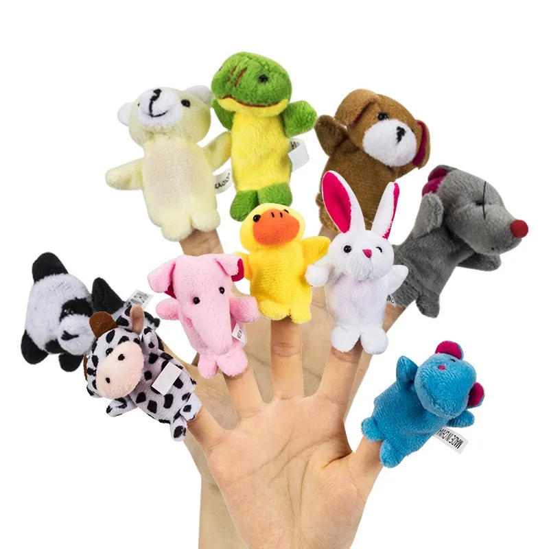 Vingerpoppetjes Set Baby Cartoon Dieren Pluche Poppen Familie Handpop Doek Theater Kinderen Educatief Speelgoed voor Kinderen TMZ