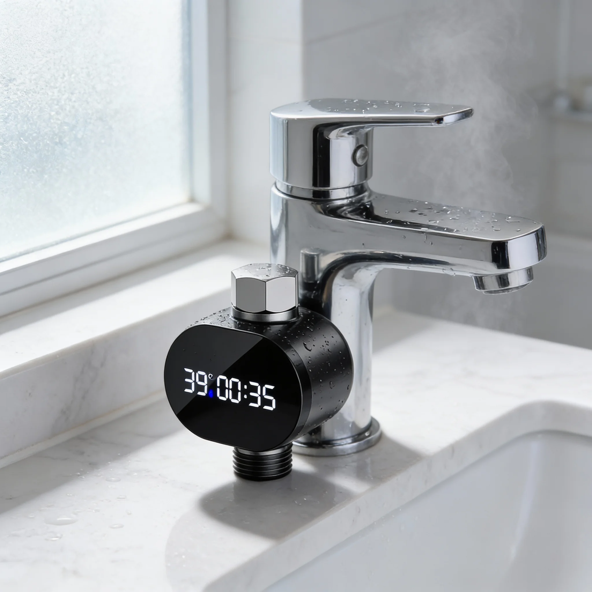 Shower Head Water Temperature Display, Visual LED Digital Faucet Temperature Gauge Instant-Read Display Bathroom