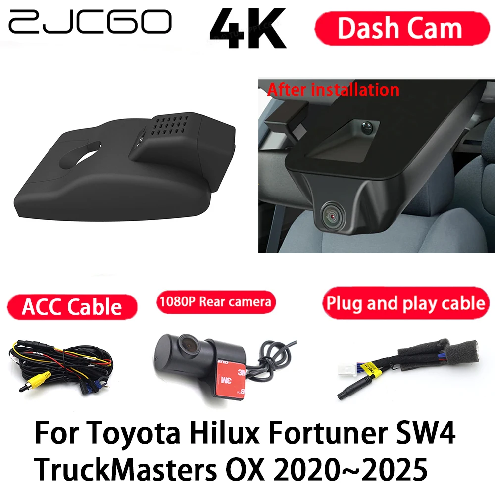 

Car Camera 4K Plug and Play Dash Cam Video Recorder Night Vision for Toyota Hilux Fortuner SW4 TruckMasters OX 2020-2025