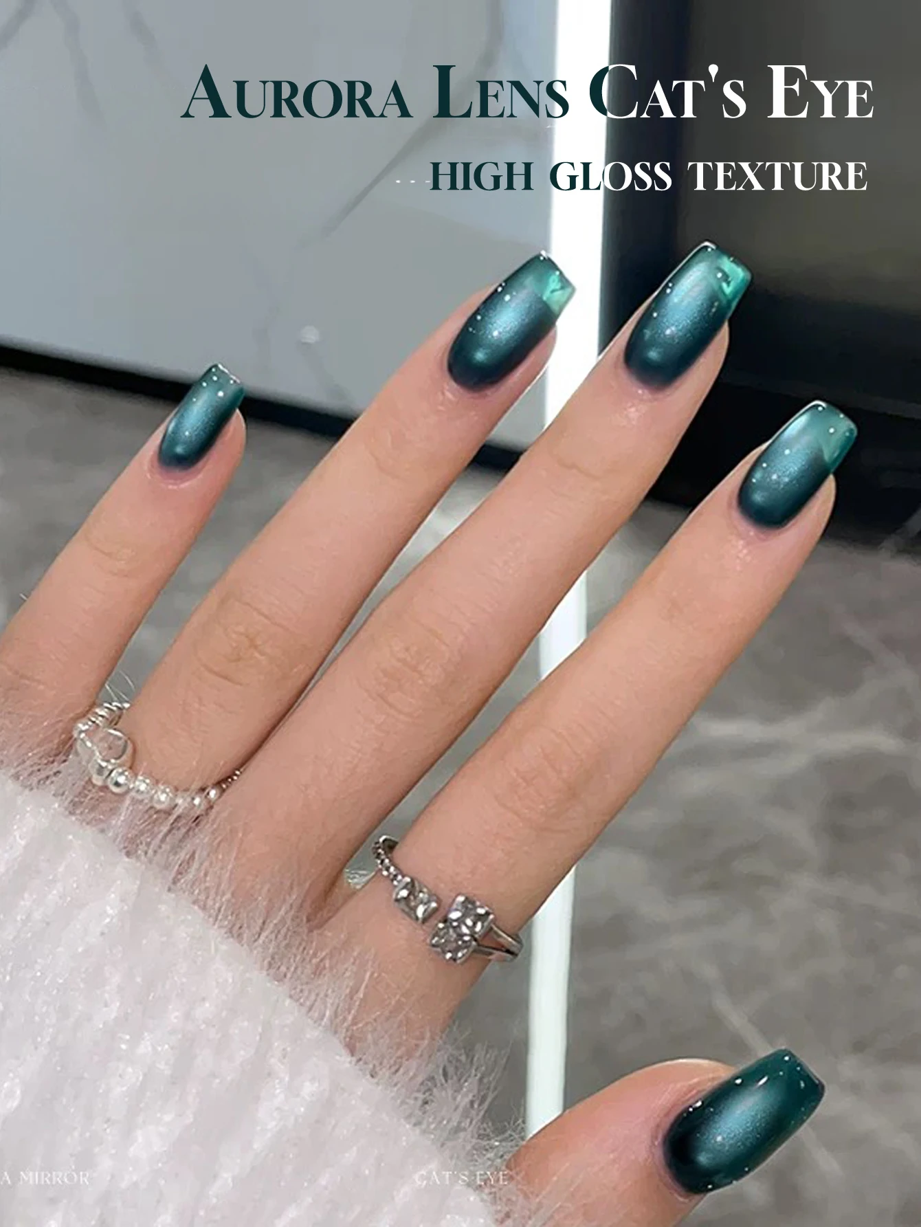 MN 10ML Winter Top Selling Aurora Realm Nail Art Cat Eye Gel Nail Polish 2024 Whitening Glass Bead Gel Polish Crystal Blue Amber