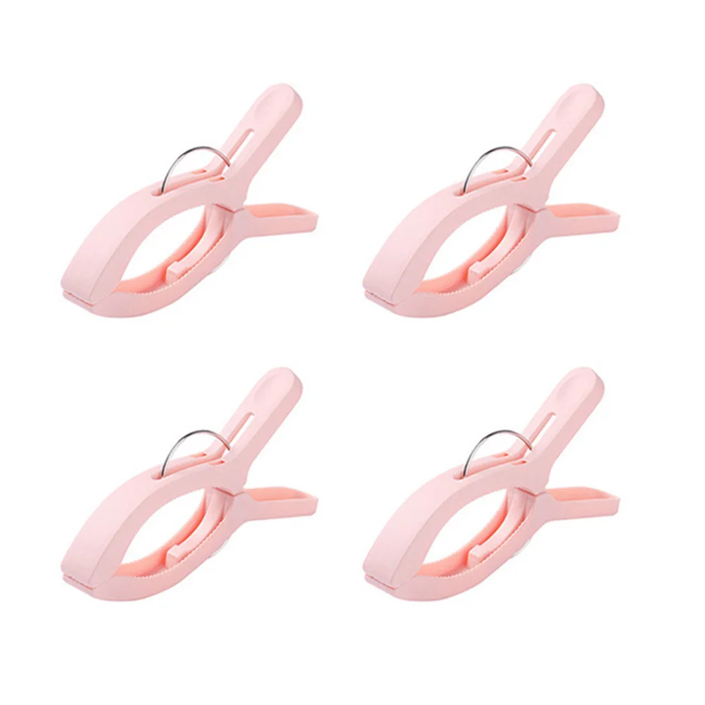 

3pcs Plastic Clothes Pin Multi-function Quilt Holder Anti-slip Blanket Clip Windproof Clothing Clip Pink