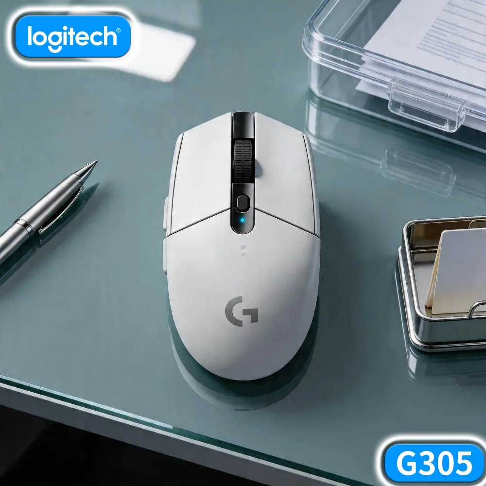 G305 Logitech Wireless LIGHTSPEED Light Body Game Mouse HERO 12000 DPI 6 Config Buttons Reduce Hand Fatigue For PC Mac Gamers